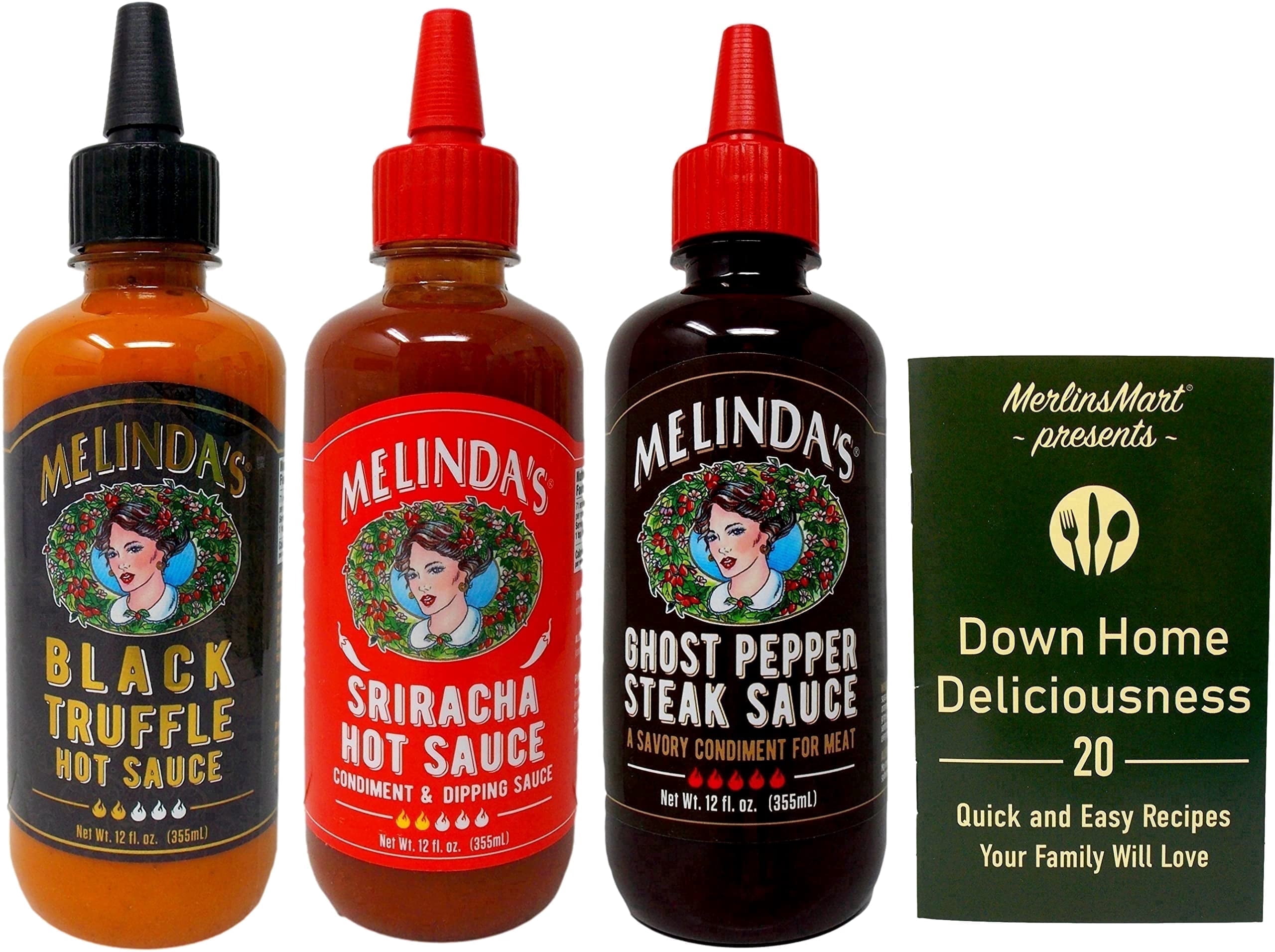 Melinda’s Gourmet Hot Sauce Variety Pack (3-Pack) – Sriracha, Ghost Pepper Steak Sauce, and Black Truffle Hot Sauce | 12 oz Bottles| MerlinsMart Zine |
