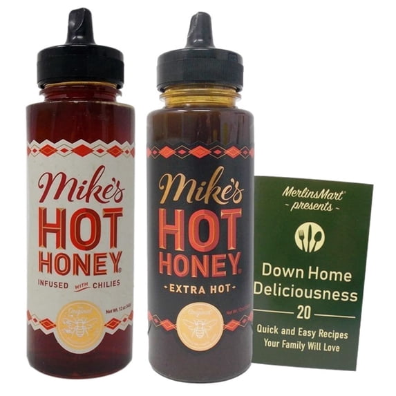 Hot Honey Sweet & Spicy Dipping Sauce & Marinade (1) Each: Hot (12 oz), Extra Hot (12 oz) + MerlinsMart Zine | Mike's