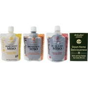 Muso From Japan Smart Miso 3 Flavors (1) Each: Brown Rice, Light Sweet, Dark Aged + MerlinsMart Zine