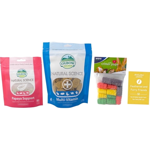Oxbow Natural Science Small Animal Multi-Vitamin Treats Variety Pack | Multi-Vitamin, Papaya & Digestion Support | 1.16-4.2 oz | MerlinsMart Zine