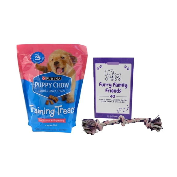 Purina Puppy Chow Soft and Meaty Training Treats and Rope Toy 2-Variety Pack with MerlinsMart Zine