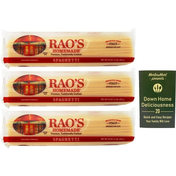 Rao's Homemade Imported Italian Pasta - Spaghetti - 3 Count (16 Ounces) + MerlinsMart Zine