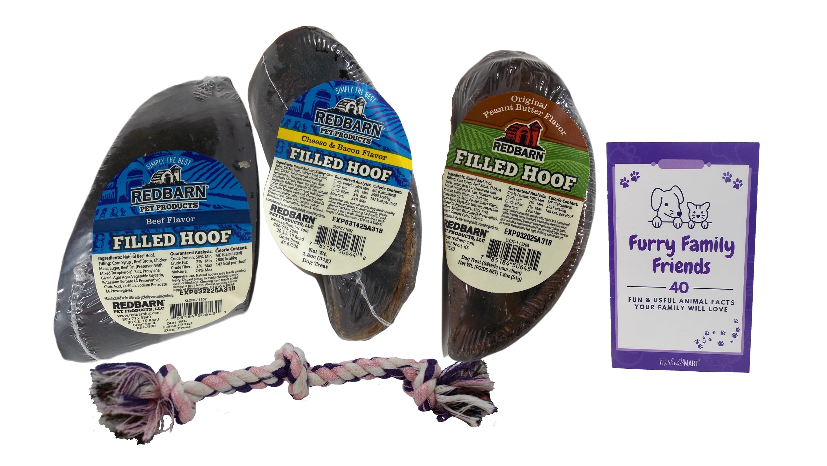 Redbarn Filled Hooves 3 Flavor Variety assortment, (1) Each: Peanut ...
