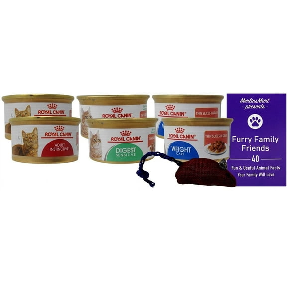 Royal Canin Slices in Gravy Cat Food 6 Can Variety (2) Each: Adult Instinctive, Digest Sensitive, Weight Care | MerlinsMart Zine | Catnip Toy