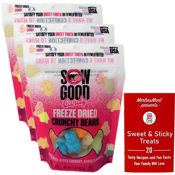 Freeze Dried Candy - Crunchy Bears (1.5 Ounces) - 3 Count + MerlinsMart Zine | Sow Good