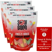 Sow Good Freeze Dried Candy - Crunchy Worms (1.7 Ounces) - 3 Count + MerlinsMart Zine