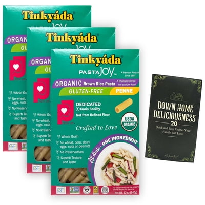 Tinkyada Organic Gluten-Free Brown Rice Pasta | Penne (12 Ounces) | 3 Count + MerlinsMart Zine