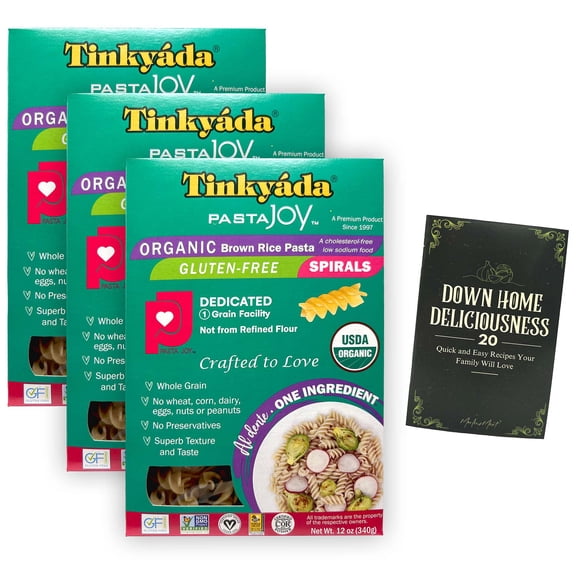 Tinkyada Organic Gluten-Free Brown Rice Pasta - Spirals (12 Ounces) - 3 Count + MerlinsMart Zine