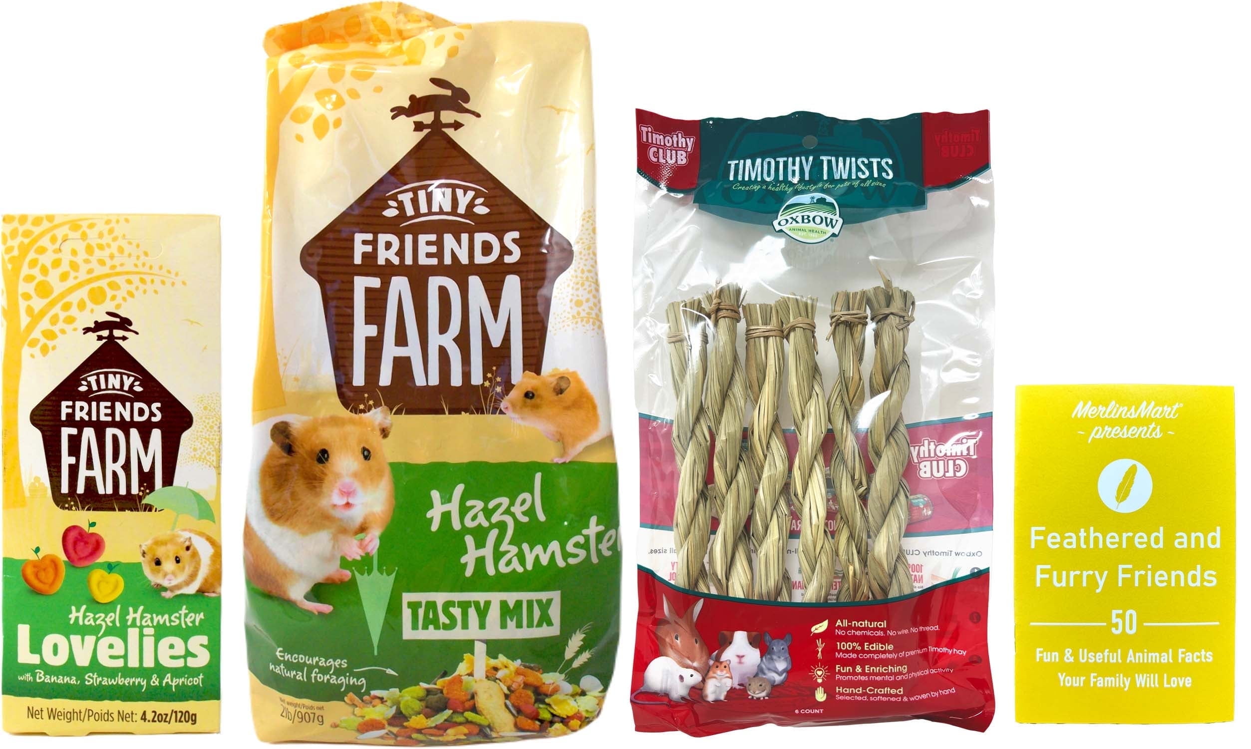 Hazel Hamster Tasty Mix Food (2 Lbs) & Lovelies Treats (4.2 Ounces) - Tiny Friends Farm | MerlinsMart Zine + Timothy Twists