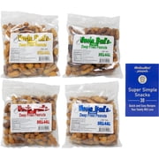 Uncle Bud's Deep Fried Peanuts 4 Flavor Variety - (1) Each: Garlic, Salted, Hot, Cajun (7 Ounces) + MerlinsMart Zine