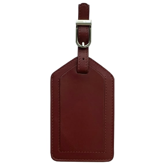 Merlot Genuine Top Grain Leather Luggage Tag