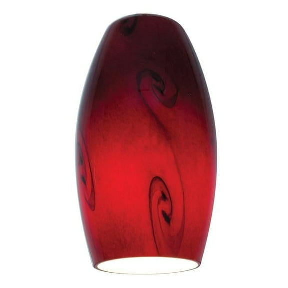 Merlot Inari Silk Ruby Glass Shade in Red Sky
