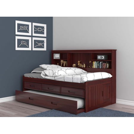 Merlot Twin Daybed with 3 Drawers and Trundle