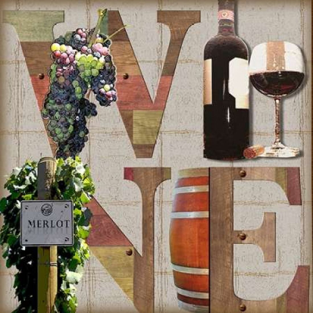 Merlot Wine Canvas Art - Lisa Wolk (24 x 24)