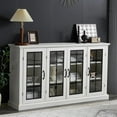 thumbnail image 1 of Merluxy 35" Sideboard, 6 Adjustable Shelves ï¼ 4 Doors, Distressed White, 1 of 8