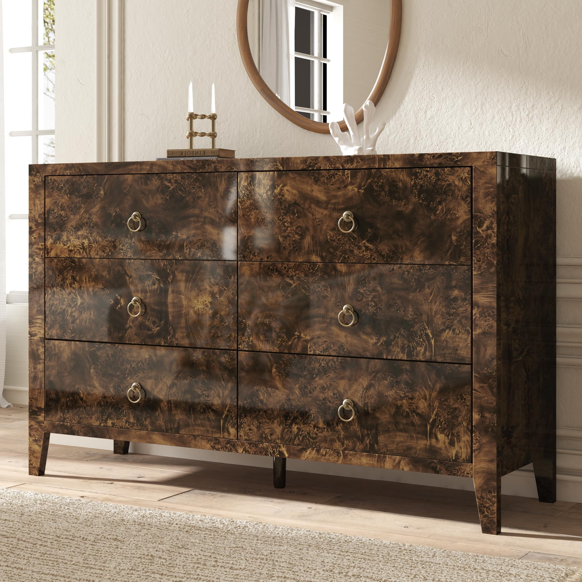Brown 6 Drawer Dressers in Dressers