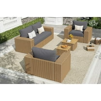 Merluxy 5-Piece Patio Sofa Set with Coffee Table, Outdoor Conversation Set for Balcony/Poolside