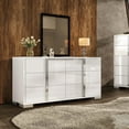 thumbnail image 1 of Merluxy 54" W High Gloss 6 Drawers Dressers with Silver Handles, Modern Storage Chest with Wide Tabletop, for Bedroom, Living Room, Adult, White, 1 of 10