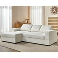 thumbnail image 1 of Merluxy 96 inch Oversized Sofa, Comfy Couch with Left Chaise, White Corduroy Sofa for Living Room, 1 of 7