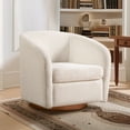 thumbnail image 1 of Merluxy Accent Chair for Living Room, 360° Swivel Armchair,Teddy Upholstered, White, 1 of 8