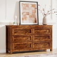 thumbnail image 1 of Merluxy Farmhouse 6 Drawers Dresser, Wood Rustic Chest of Drawers for Bedroom, Adult, Rustic Brown, 1 of 9