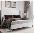 thumbnail image 1 of Merluxy 51.2" King Bed Frame for Adult,Upholstered Bed Frame with Wingback Headboard,White, 1 of 9