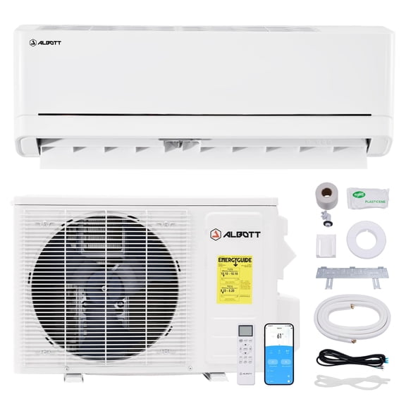 Merluxy Mini Split Air Conditioner and Heater, 12000 Btu, SEER2 18, 115V Inverter Energy-Efficient AC with Self-Cleaning, Cools up to 750 sq.ft