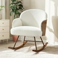 thumbnail image 1 of Merluxy Nursery Rocking Chair for Living Room,Bentwood Frame and Teddy Upholstered,White, 1 of 10