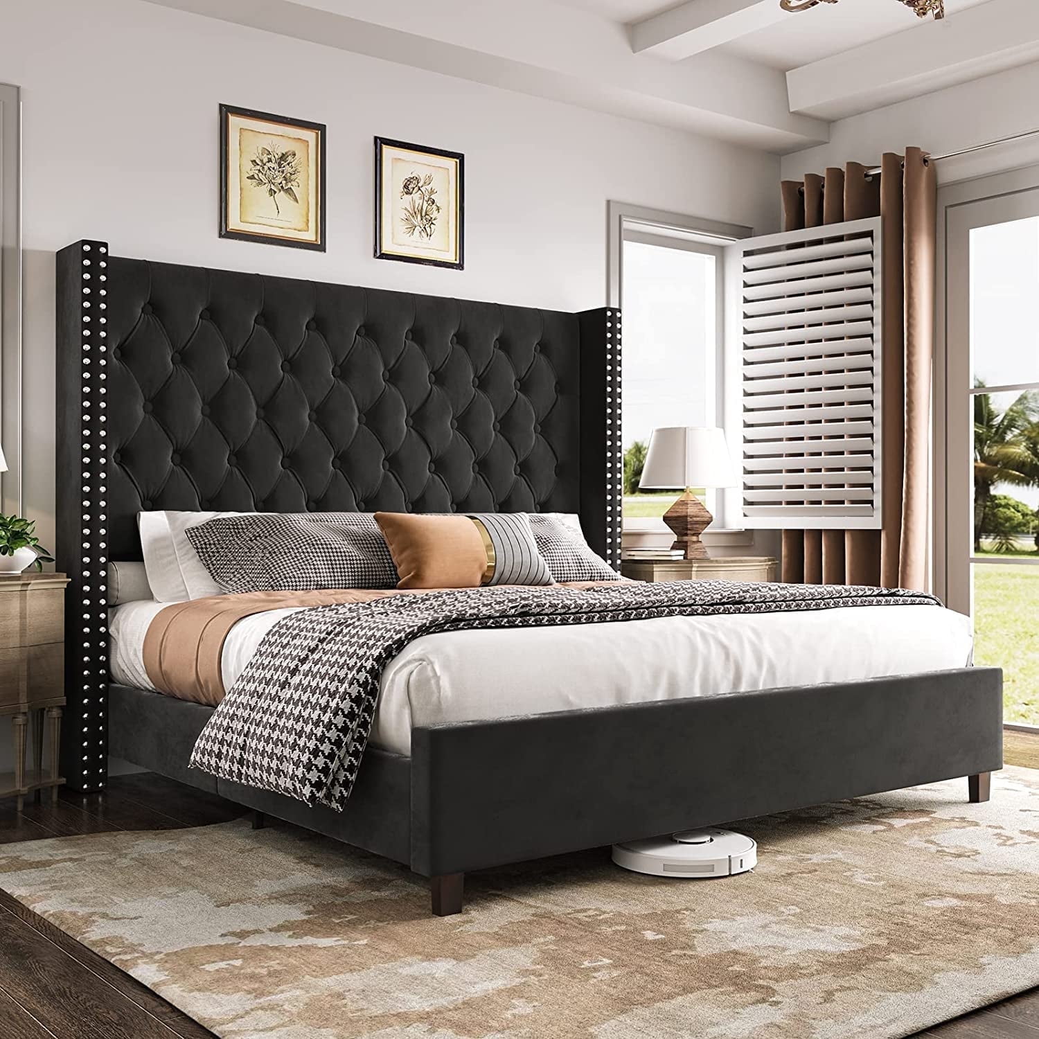Merluxy Queen Bed Frame with 61.4\, image size:1500x1500