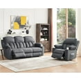 thumbnail image 1 of Merluxy Recliner Couch, Reclining Sectional Sofa with Cup Holders, Comfy Reclining Couch with Dual Wingback, 2 Piece Recliner Sofas for Living Room(Grey), 1 of 5