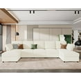 thumbnail image 1 of Merluxy Sectional Couch, 6 Seats Sofa with Ottomans, U Shaped Sofa for Living Room, Offwhite Bouclé, 1 of 5
