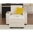 thumbnail image 1 of Merluxy Sofa, Sofa Chair with Storage Ottoman, Modern Sofa with Cup Holders & USB Charging Ports, Deep Seat Couch for Living Room(Beige Corduroy), 1 of 5