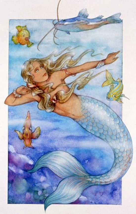 Mermaid 2 Canvas Art - Susan Edison (24 x 36)