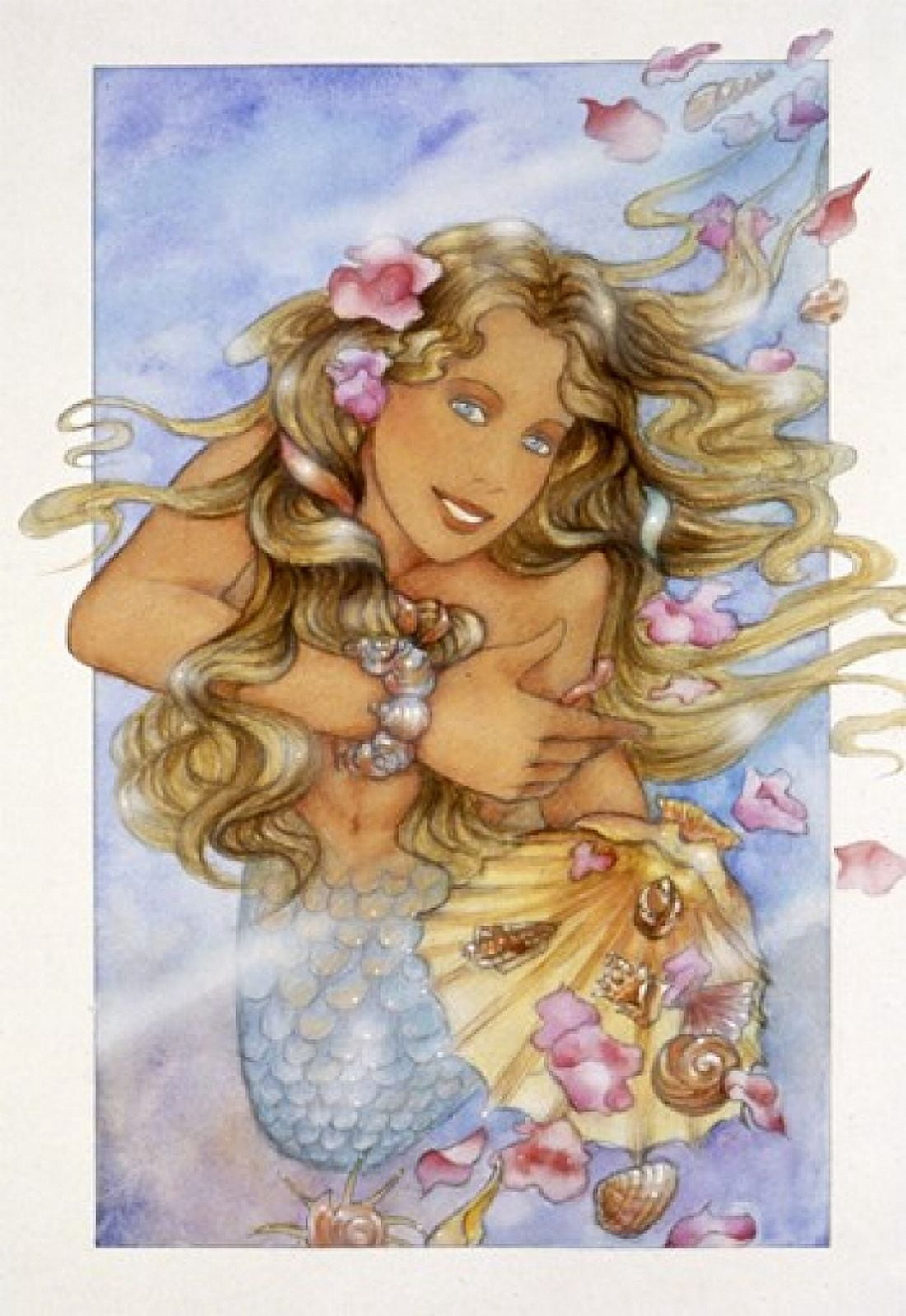 Mermaid 3 Canvas Art - Susan Edison (24 x 36)