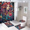 thumbnail image 1 of Mermaid 4 Piece Shower Curtain Sets, Non-Slip Rugs, Toilet Lid Cover And Bath Mat, for Bathroom Decor Set, 72" X 72", 1 of 7