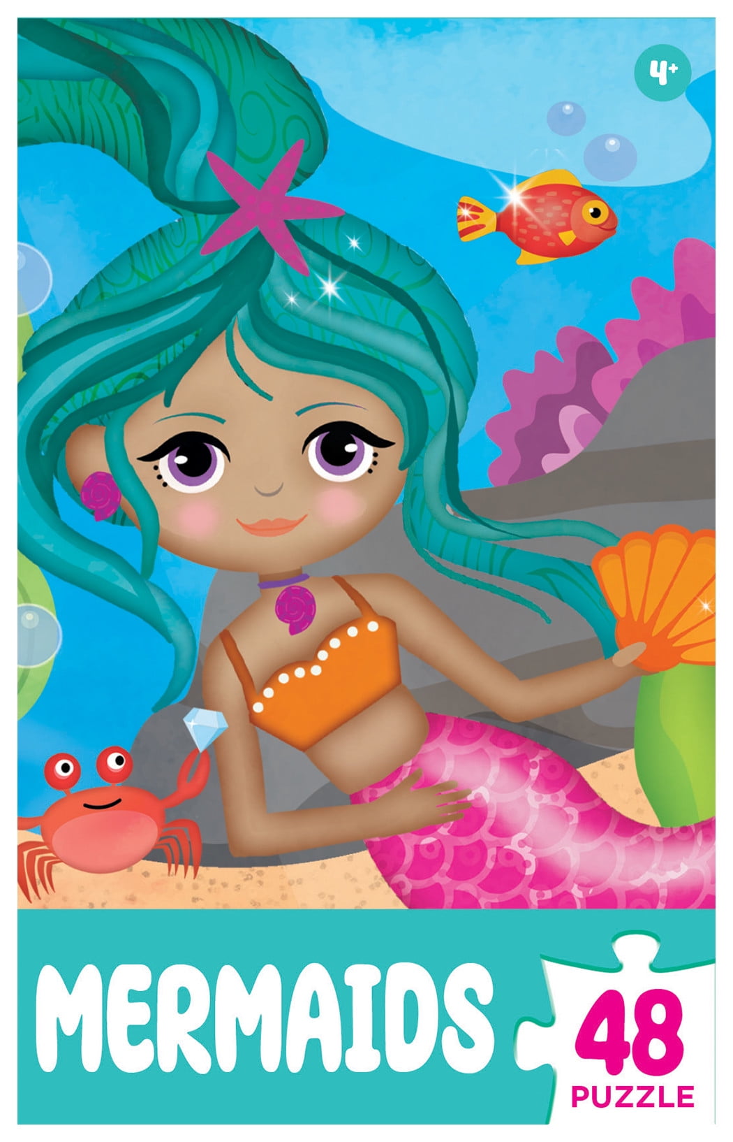 Mermaid 48 Pieces Interlocking Jigsaw Puzzle for Kids - Walmart.com