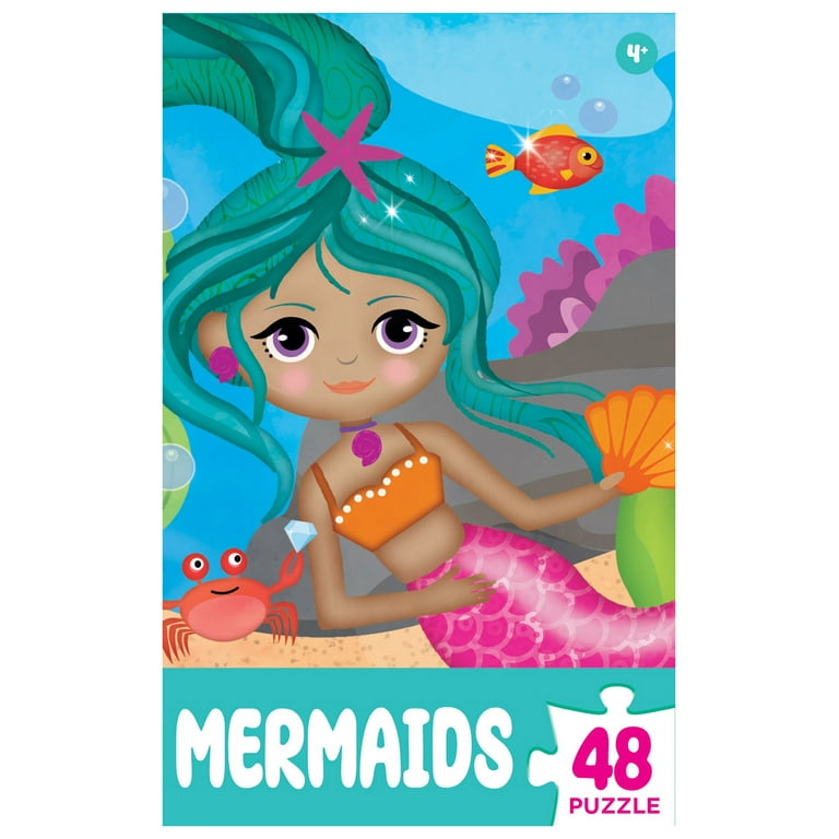 Mermaid 48 Pieces Interlocking Jigsaw Puzzle for Kids - Walmart.com