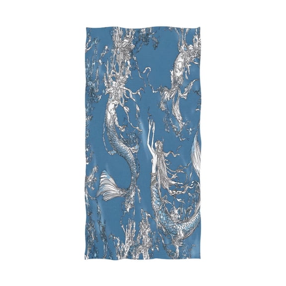 Mermaid 64''x32'' Bath Towels Lightweight Quick-Dry Breathable Soft for Gym Travel Swim