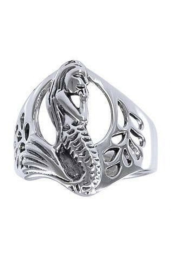 Mermaid 925 Sterling Silver Ring Fine Sea Ocean Beach Enchanting Jewelry