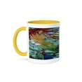 thumbnail image 1 of 3dRose, Mermaid and Butterflies - elusive, untamed, art nouveau, femininity, mythology, butterflies, mermaid, 11oz Two-Tone Yellow Mug, 1 of 7