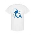 thumbnail image 1 of Mermaid And Fish Outlined T-Shirt Women -SPIdeals Designs, Female Small, 1 of 4
