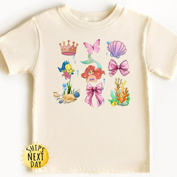 Mermaid Ariel Toddler Shirt, Princess Ocean Toddler Shirt, Magical Kingdom Princess Ocean Tee, Animal Love Kids TODDLER SHORT SLEEVE TEE BELLA CANVAS 3001T
