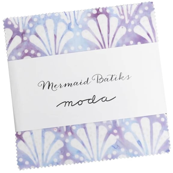 Mermaid Batiks Charm Pack by Moda Fabrics, 42 5-inch Precut Fabric Quilt Squares