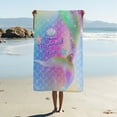 thumbnail image 1 of Mermaid Beach Towel, Pink Mermaid Tail Kids Beach Towel for Women，Cute Mermaid Scales Microfiber Quick Dry Sand Proof Bath Towel Gifts, 1 of 4