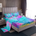 thumbnail image 1 of Mermaid Bed&nbsp;Sheets&nbsp;Set Nautical Sea Animal Sheet&nbsp;Set King,Coastal Sheets Watercolor Coral Bedding&nbsp;Set Ocean Decor, 1 of 4