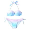 thumbnail image 1 of Mermaid Bikini Swimsuit Women Push Up Light Support Mermaid Seashell Bra w Shorts Two Piece Bathing Suits, 1 of 7