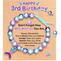 Mermaid Birthday Bracelets- 4th 5th 6th Birthday Gifts for Daughter Granddaughter Niece