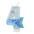 thumbnail image 1 of Mermaid Birthday Candles, Blue Number Candles Mermaid Birthday Decorations Happy Birthday Candles Cake Toppers Birthday Party Supplies for Wedding Anniversary(4), 1 of 6