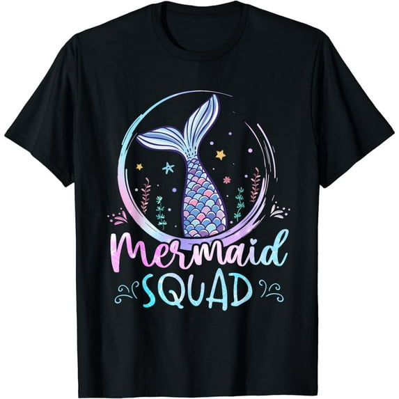 Mermaid Birthday Squad Party Girls Women Mermaid T-Shirt