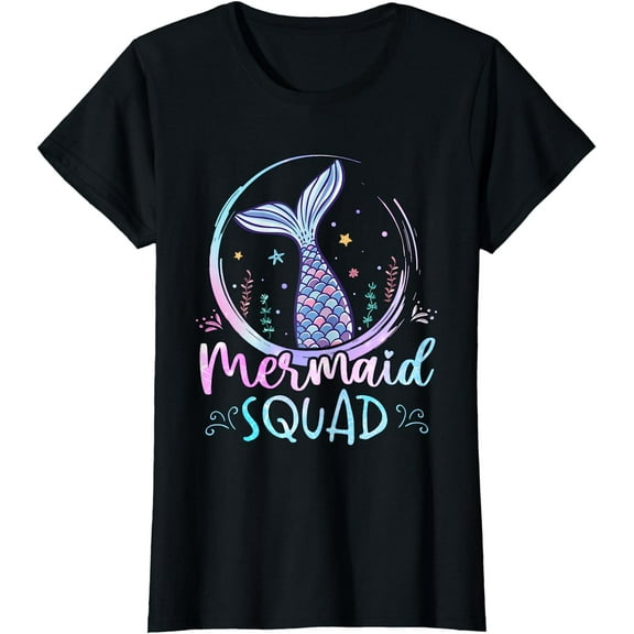 Mermaid Birthday Squad Party Girls Women Mermaid T-Shirt